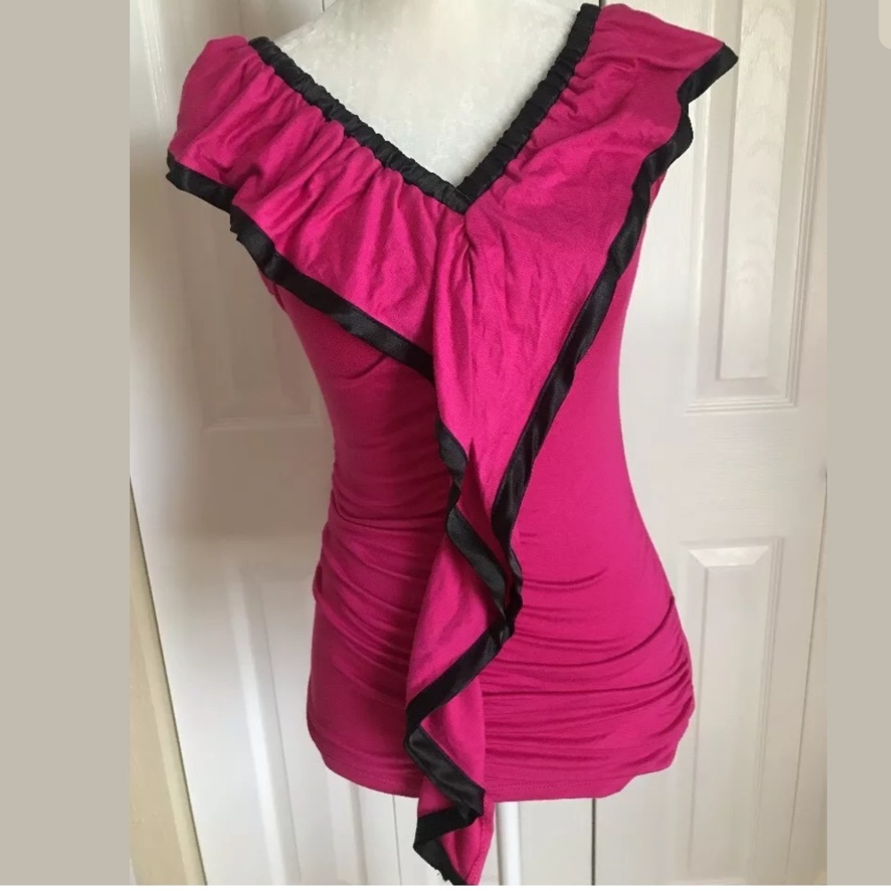 DAYTRIP Women’s V-neck Blouse Top Shirt Pink Small